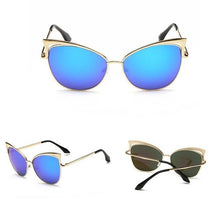 Load image into Gallery viewer, Ladies Cat Eye Sunglasses Women Sun glasses Alloy Frame UV400 Protection Brand Designer Retro Cat eye Glasses