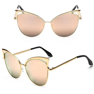 Ladies Cat Eye Sunglasses Women Sun glasses Alloy Frame UV400 Protection Brand Designer Retro Cat eye Glasses