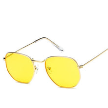 Load image into Gallery viewer, Fashion Sunglasses Women Brand Designer Small Frame Polygon Clear Lens Sunglasses Men Vintage Sun Glasses Hexagon Metal Frame