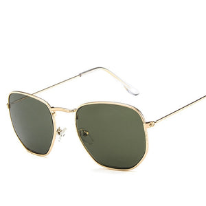 2018 Polygonal Women Sunglasses Men Glasses Lady Luxury Retro Metal Sun Glasses Vintage Mirror UV400 oculos de sol