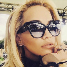 Load image into Gallery viewer, 2019 New Tom Fashion Brand Designer Cat Eye Women Sunglasses Female Gradient Points Sun Glasses Big Oculos feminino de sol