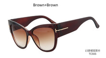 Load image into Gallery viewer, 2019 New Tom Fashion Brand Designer Cat Eye Women Sunglasses Female Gradient Points Sun Glasses Big Oculos feminino de sol