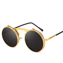 Load image into Gallery viewer, Retro Steampunk Sunglasses Men Women Brand Designer Black Gothic Punk Round Sunglass Male Sun Glasses For Men Vintage UV400 2019